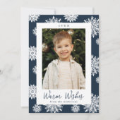 フェスティバルネイビーとホワイトスノーフレーク写真 シーズンカード (正面)