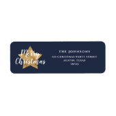 フェスティバルネイビーブルークリスマス差出人住所 ラベル (正面)