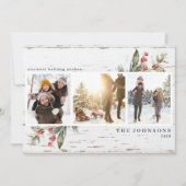 フェスティバルネイビーブルーファームハウスグリーナリーフォトコラージュ シーズンカード (正面)