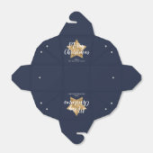 フェスティバルネイビーブルー金ゴールドスタークリスマス フェイバーボックス (折り畳みなし)