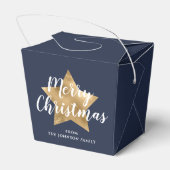 フェスティバルネイビーブルー金ゴールドスタークリスマス フェイバーボックス (裏面サイド)