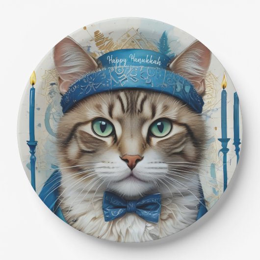 フェスティバルネコの変装あいさつ ペーパープレート (正面)