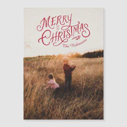 フェスティバルノスタルジアメリークリスマスフォトマグネット マグネット招待状 (正面)
