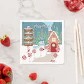 フェスティバルノースポールクリスマス紙ナプキンス スタンダードカクテルナプキン (インサイチュ)