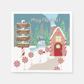 フェスティバルノースポールクリスマス紙ナプキンス スタンダードカクテルナプキン (正面)