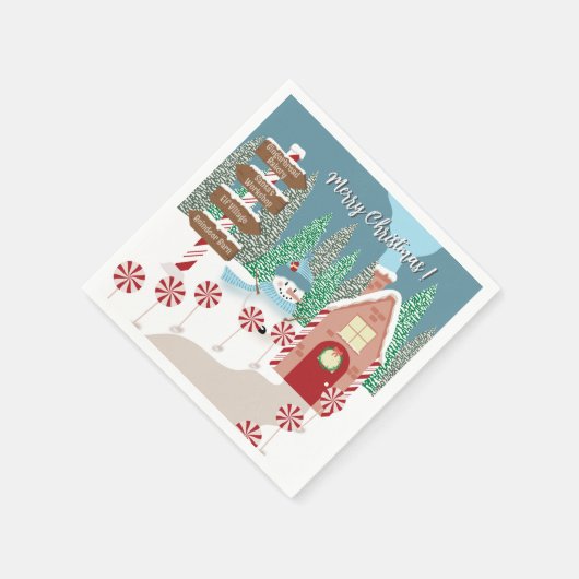 フェスティバルノースポールクリスマス紙ナプキンス スタンダードカクテルナプキン (角)