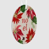 フェスティバルノールウォーターカラーポインセチアフローラ オーナメント (正面)