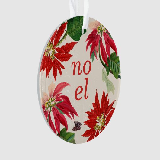 フェスティバルノールウォーターカラーポインセチアフローラ オーナメント (正面)