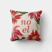フェスティバルノールウォーターカラーポインセチアフローラ クッション (正面)