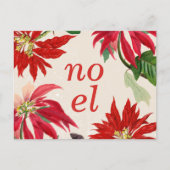 フェスティバルノールウォーターカラーポインセチアフローラ シーズンポストカード (正面)