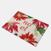 フェスティバルノールウォーターカラーポインセチアフローラ ドアマット (アングル)