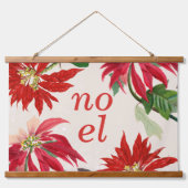 フェスティバルノールウォーターカラーポインセチアフローラ 吊り下げ型タペストリー (正面)