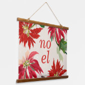 フェスティバルノールウォーターカラーポインセチアフローラ 吊り下げ型タペストリー (傾斜あり)