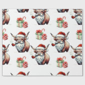 フェスティバルハイランドカウサンタクリスマス ラッピングペーパー (フラット)