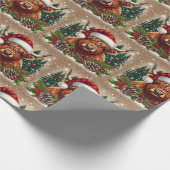 フェスティバルハイランドカウサンタハットをかぶった ラッピングペーパー (角)