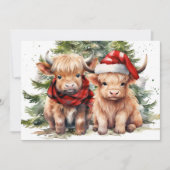 フェスティバルハイランドカウファーム動物メリークリスマス シーズンカード (正面)