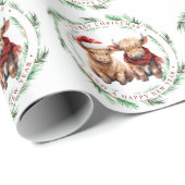 フェスティバルハイランドカウファーム動物メリークリスマス ラッピングペーパー (ロールコーナー)