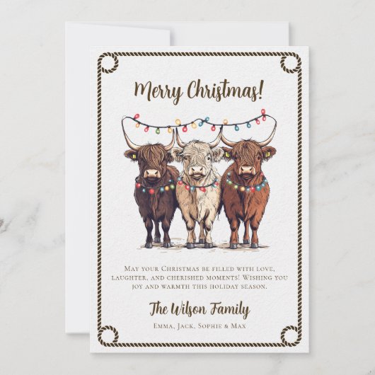フェスティバルハイランド牛素朴西クリスマス シーズンカード (正面)