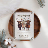 フェスティバルハイランド牛素朴西クリスマス シーズンカード