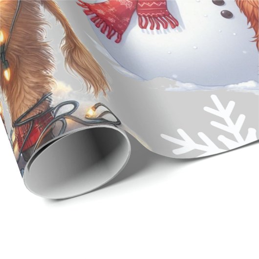 フェスティバルハイランド牛、クリスマスライトファーム動物 ラッピングペーパー (ロールコーナー)