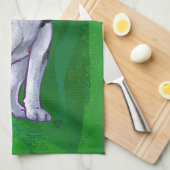 フェスティバルハスキーインサンタハットオングリーン キッチンタオル (四つ折り)