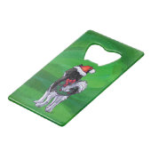 フェスティバルハスキーインサンタハットオングリーン クレジットカード栓抜き (裏面アングル)