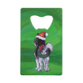 フェスティバルハスキーインサンタハットオングリーン クレジットカード栓抜き (裏面)