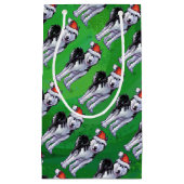 フェスティバルハスキーインサンタハットオングリーン スモールペーパーバッグ (正面)