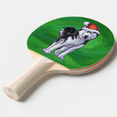 フェスティバルハスキーインサンタハットオングリーン 卓球ラケット (正面アングル)