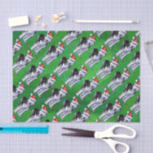 フェスティバルハスキーインサンタハットオングリーン 薄葉紙 (クラフト)