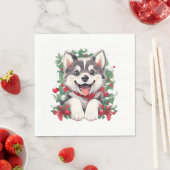 フェスティバルハスキークラシックパピーTシャツ スタンダードランチョンナプキン (インサイチュ)