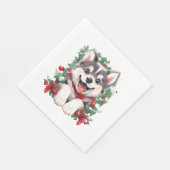 フェスティバルハスキークラシックパピーTシャツ スタンダードランチョンナプキン (角)