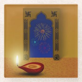 フェスティバルハッピーディワリ花火 – ガラスコースター