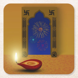 フェスティバルハッピーディワリ花火 – 紙コースター