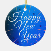 フェスティバルハッピーニューイヤーブルー セラミックオーナメント (正面)