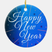 フェスティバルハッピーニューイヤーブルー セラミックオーナメント (裏面)