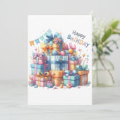 フェスティバルハッピーバースデーすべての年齢グリーティングカード カード (スタンド正面)
