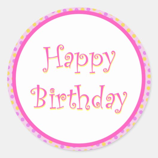 フェスティバルハッピーバースデーシール ラウンドシール (正面)