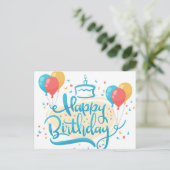 フェスティバルハッピーバースデーバルーン ポストカード (スタンド正面)