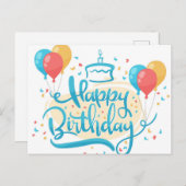 フェスティバルハッピーバースデーバルーン ポストカード (正面/裏面)