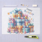 フェスティバルハッピーバースデー 薄葉紙 (クラフト)