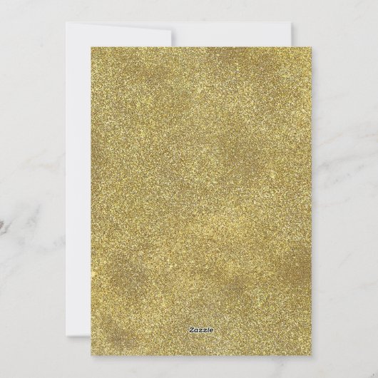 フェスティバルハッピーホリデイズクリスマスパーティー金ゴールドグリッター シーズンカード (裏面)
