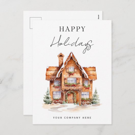 フェスティバルハッピーホリデイズジンガーブレッドハウスリアルティ シーズンポストカード (正面/裏面)