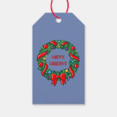 フェスティバルハッピーホリデーお洒落ズウィーモダンリーフ ギフトタグ (正面)