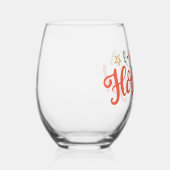 フェスティバルハッピーホリデーズデザイン ステムなしワイングラス (右)