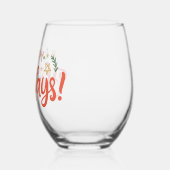 フェスティバルハッピーホリデーズデザイン ステムなしワイングラス (左)