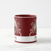 フェスティバルハッピーホリデーズブロージレッドファミリーフォト マグカップ (中央)