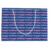 フェスティバルハッピーホリデーズ文字レトロピンクブルー ラージペーパーバッグ (裏面)