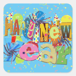 フェスティバルハッピー新年 スクエアシール