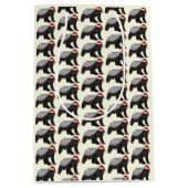 フェスティバルハニーアナグマアナグマサンタクリスマスアニマル ミディアムペーパーバッグ (正面)